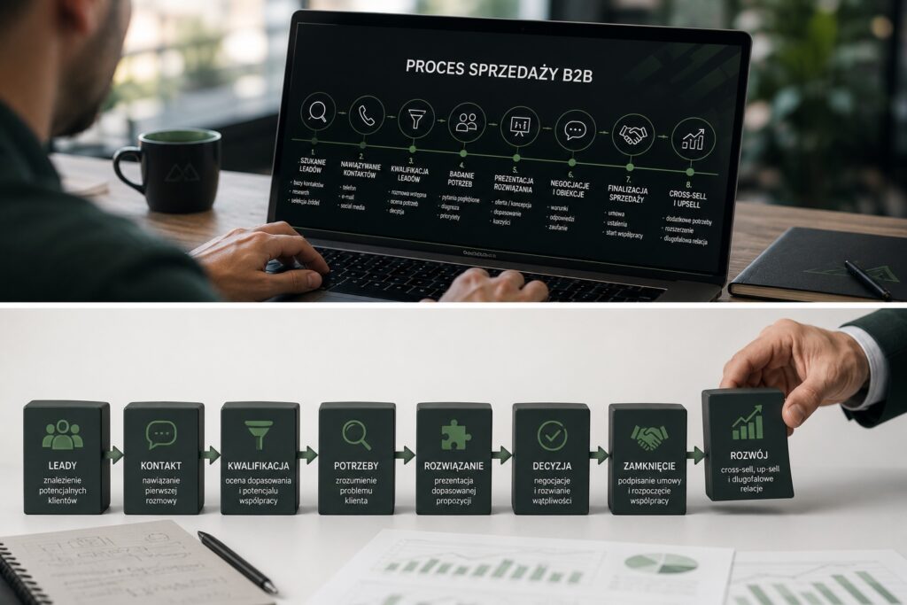 proces sprzedaży B2B schemat etapy